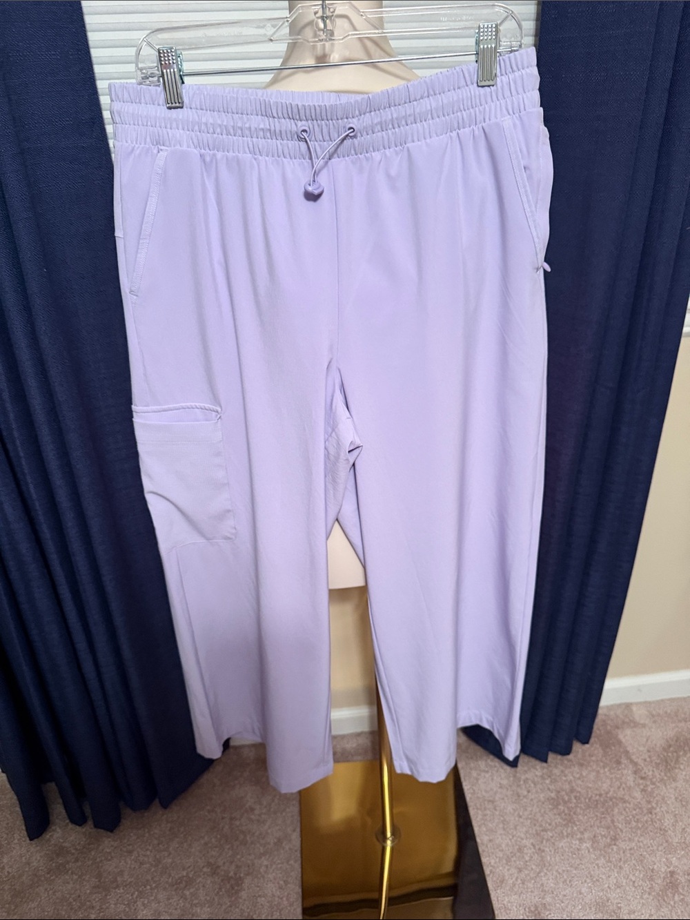 Talbots Lavender Drawstring Wide-Leg Crop Pants